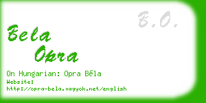 bela opra business card